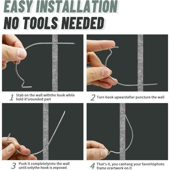 30pcs Super Hook Picture Hangers – Heavy Duty Drywall Hooks for Hanging Pictures - Picture 4 of 7